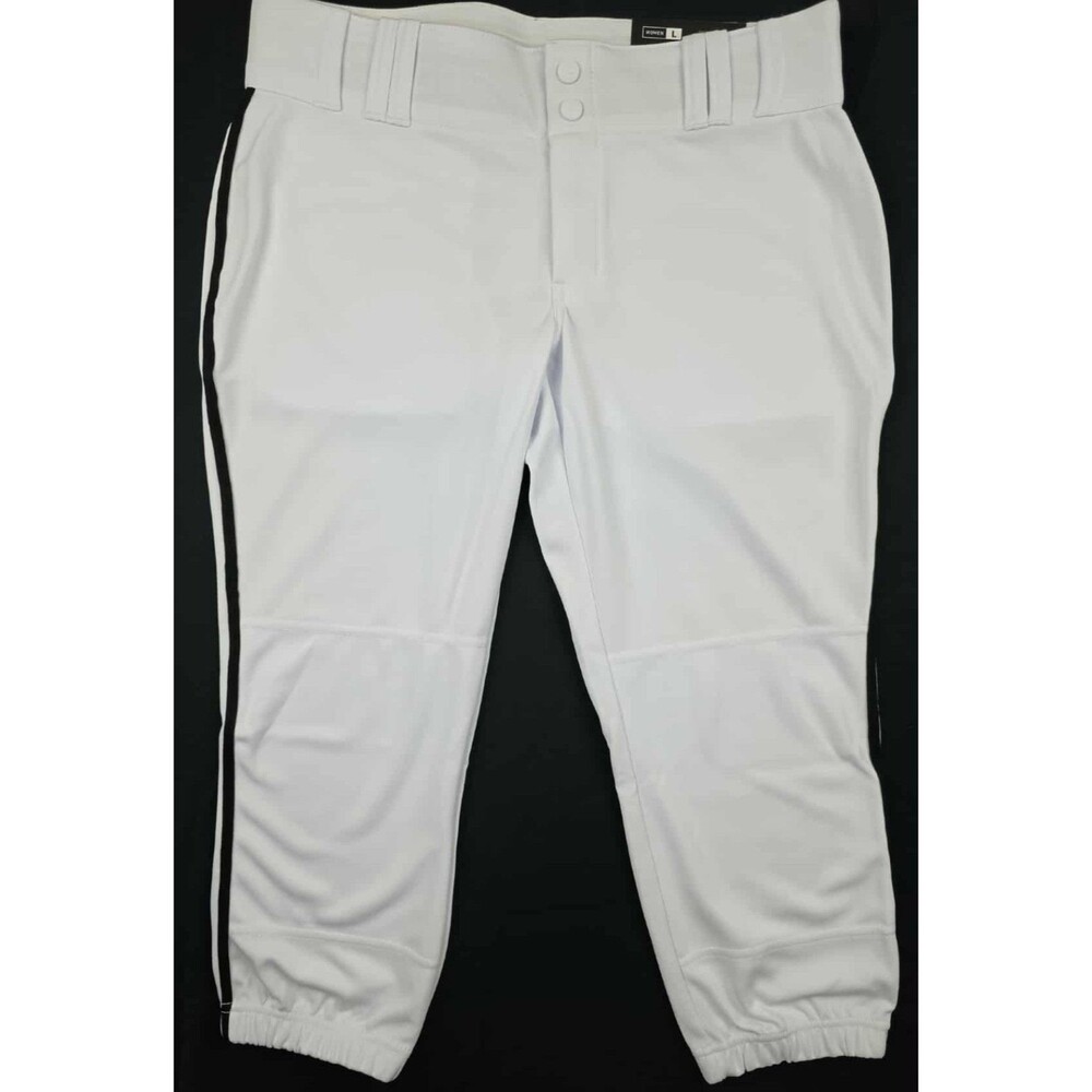 CHAMPRO Women's NWT Fastpitch Softball Pants BP11 White/Black Piping Size Large